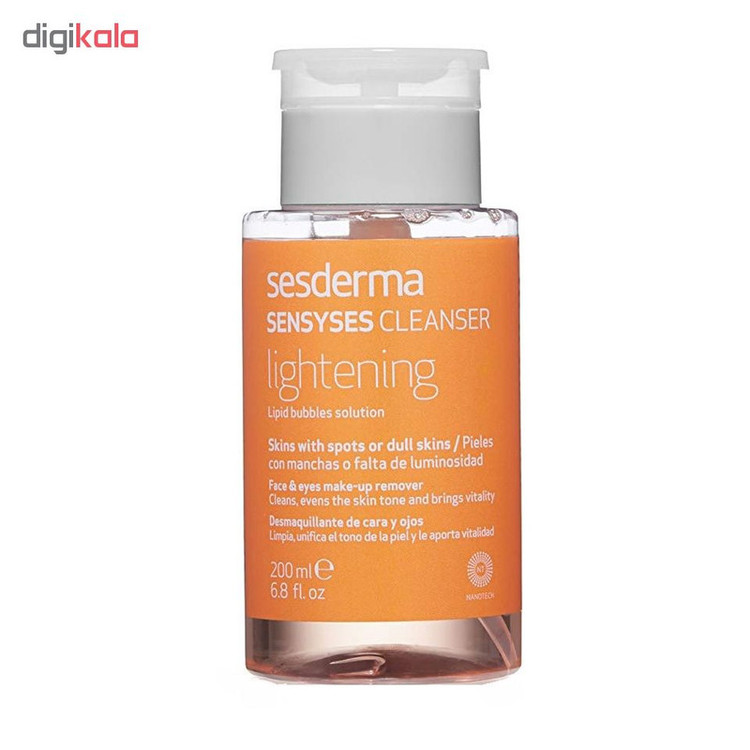 محلول پاک کننده آرایش صورت و چشم سسدرما مدل Lightening حجم 200 میلی لیتر