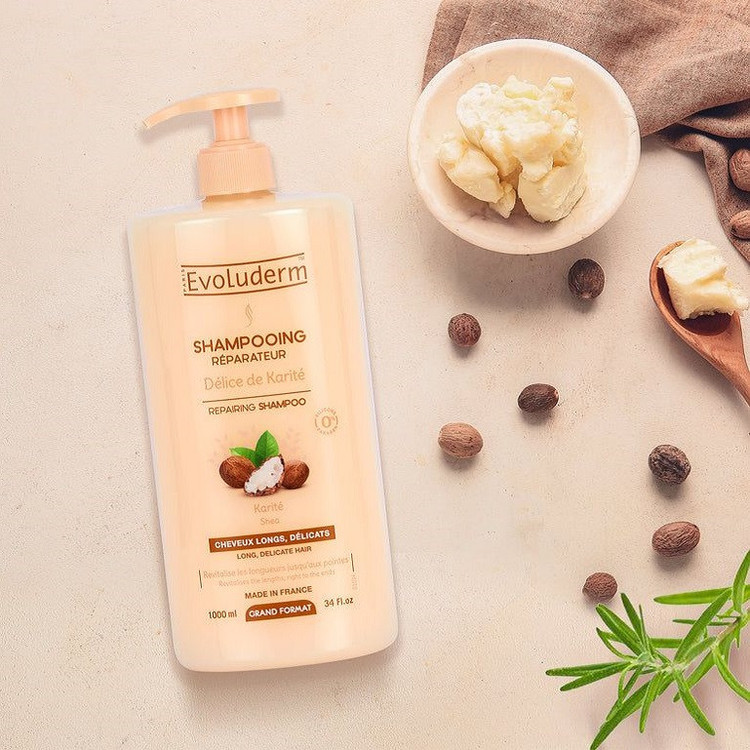 شامپو تقویت کننده مو اولودرم مدل Shea Butter حجم 1000میلی لیتر