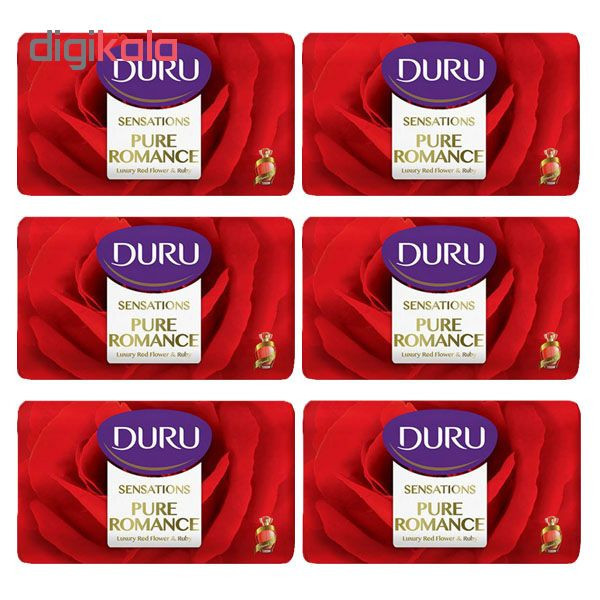 صابون شستشو دورو مدل PURE ROMANCE540 تحت لیسانس وزن90 گرم بسته 6 عددی